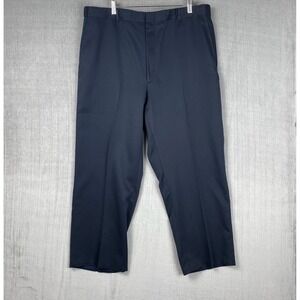 Vtg Norm Thompson Pants Mens 40R Navy Auto Sizer Waist Straight Leg Made in USA